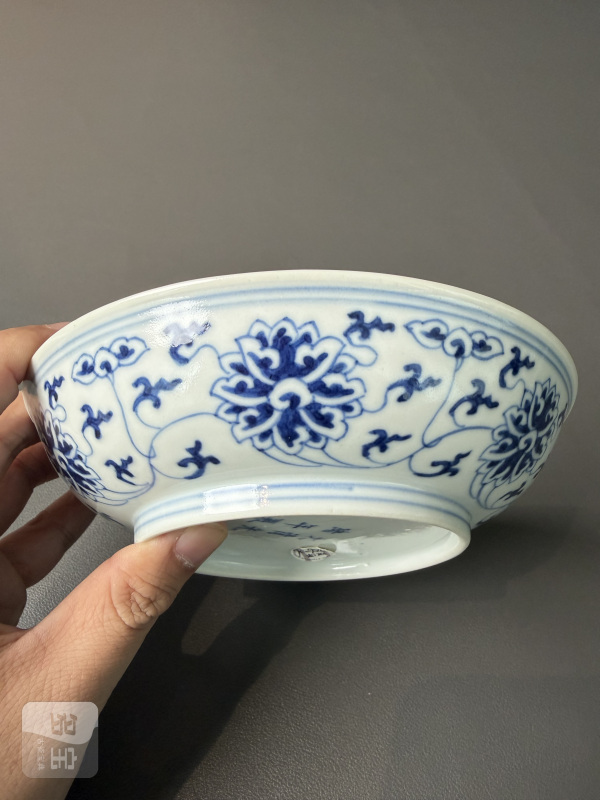 清光绪 青花缠枝莲纹盘 - 图3